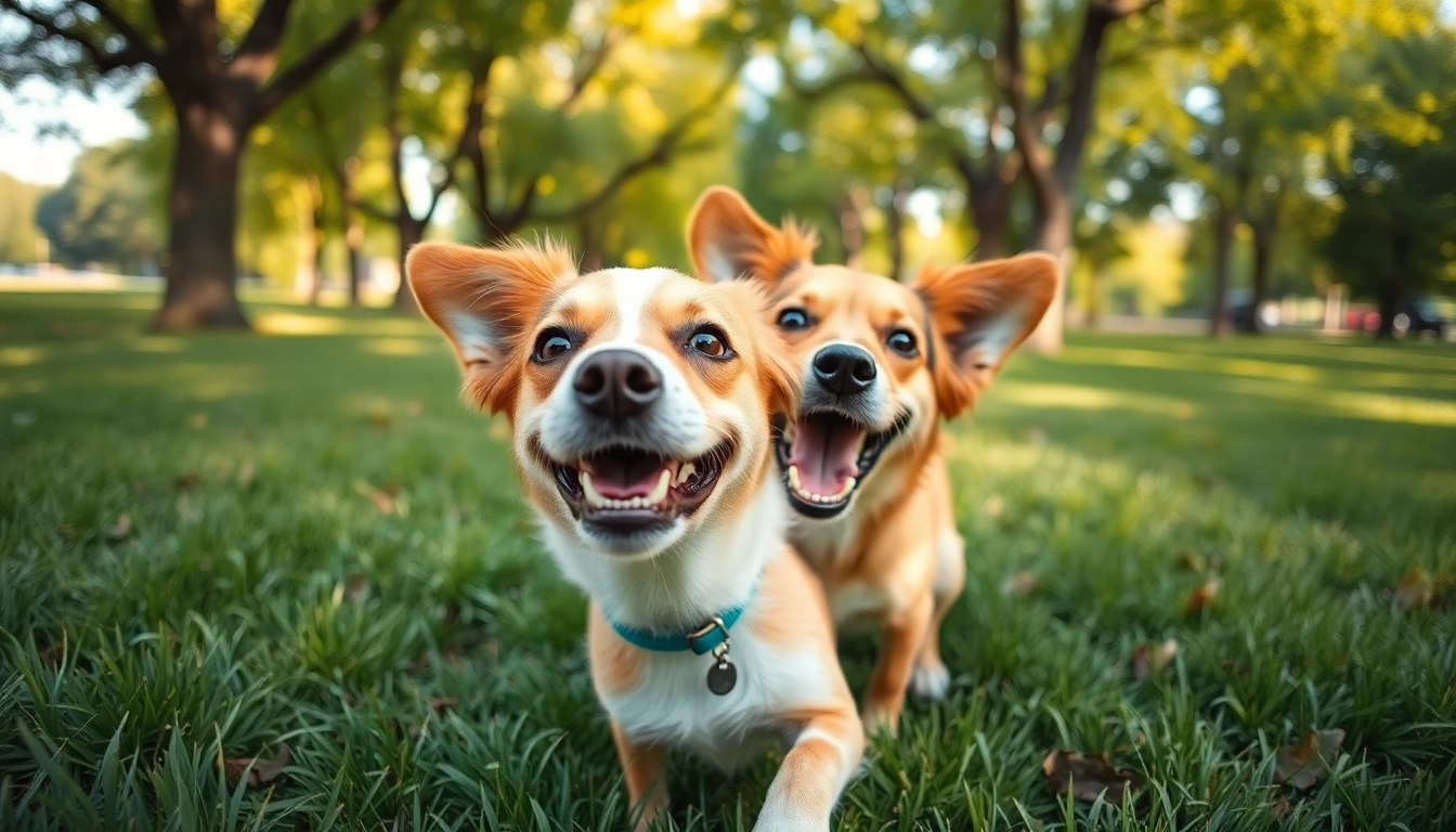 See the joy and care at Kate's K9 Pet Care with a happy dog in a sunny park.