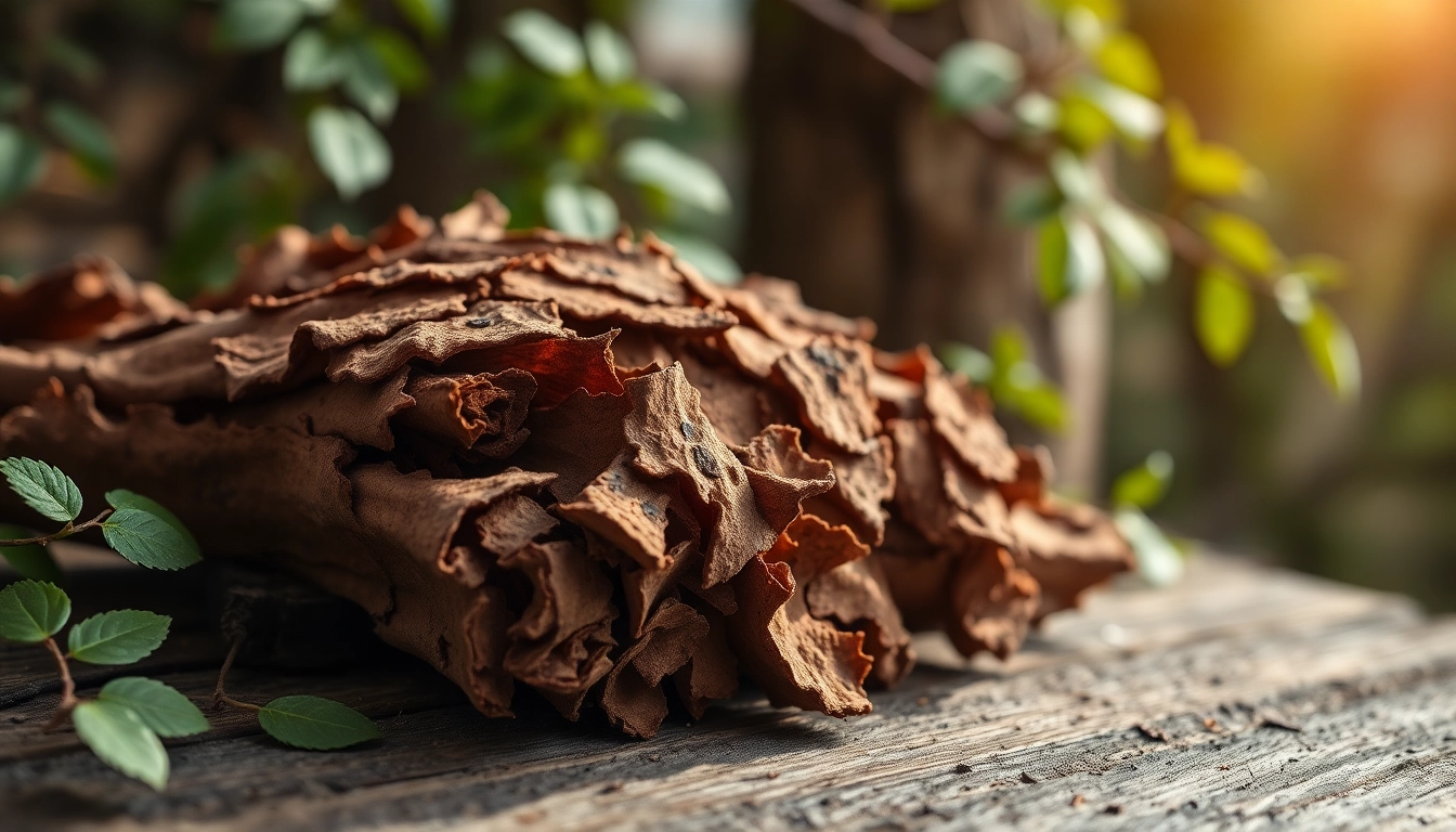 Cinnamon Bark showcased with natural leaves reflects its rustic, organic essence.