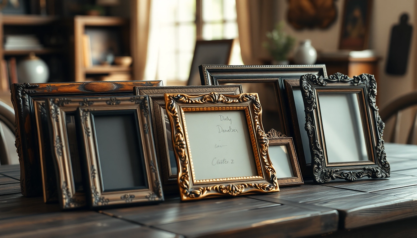 Showcase of vintage frames highlighting unique designs and intricate detailing.