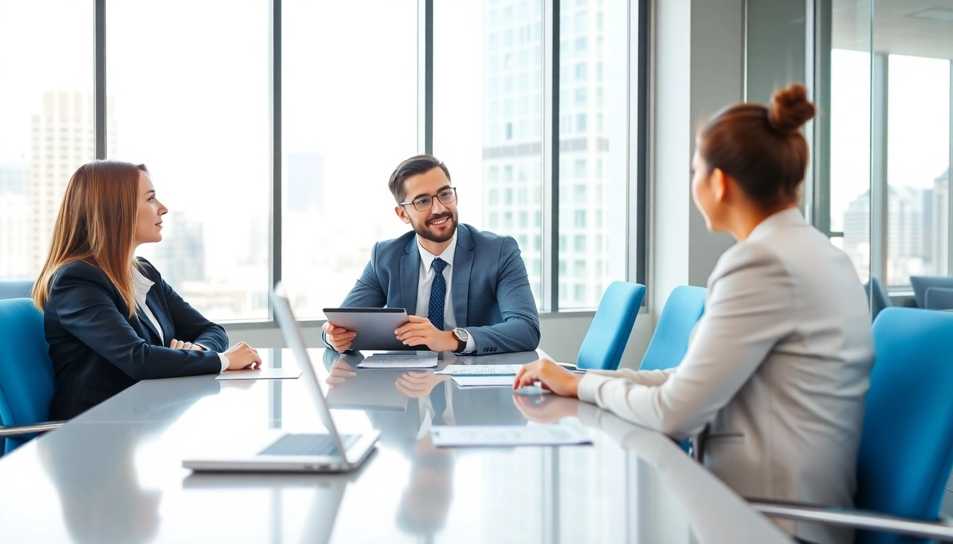 Discussing loan principal options with clients in a modern office environment for better financial clarity.