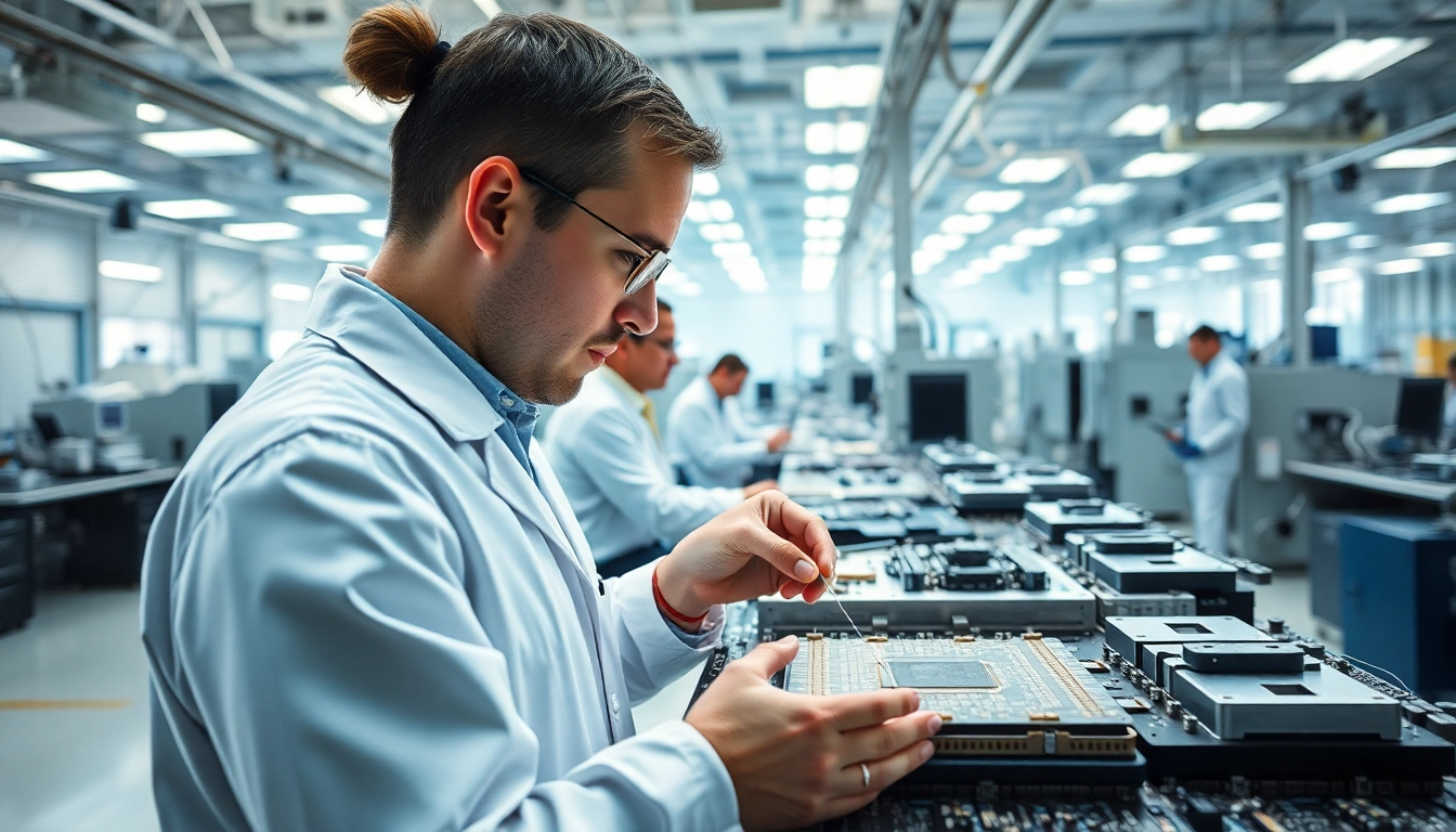 Engineers at work showcasing GREAT advancements in microchip technology.