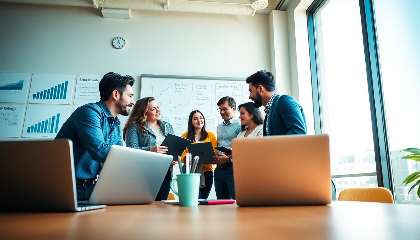 Team collaborating on a Small Business Subscription strategy in a modern office.