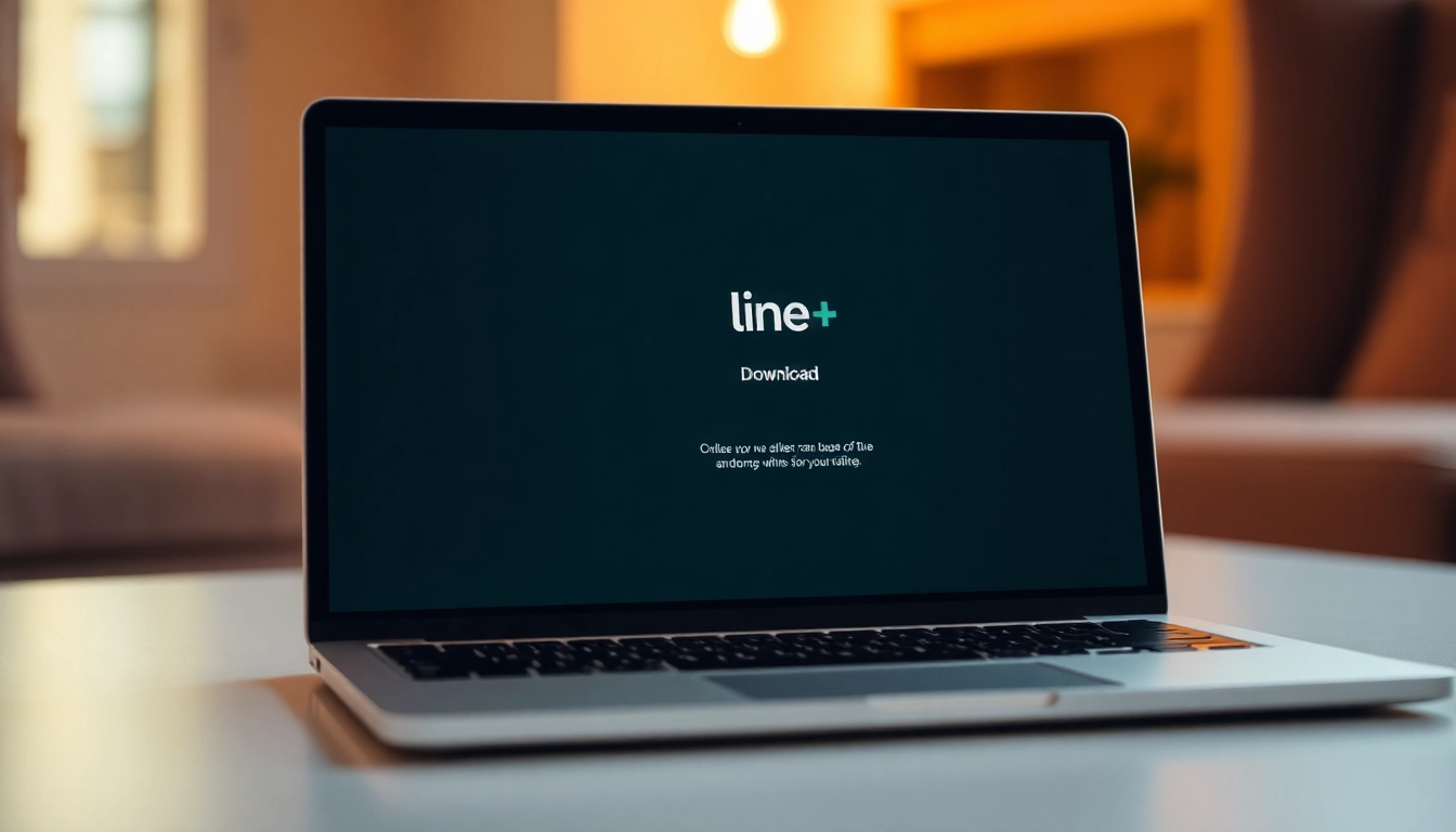 Download line電腦版下載 on a sleek laptop showcasing the app interface in a modern setup.