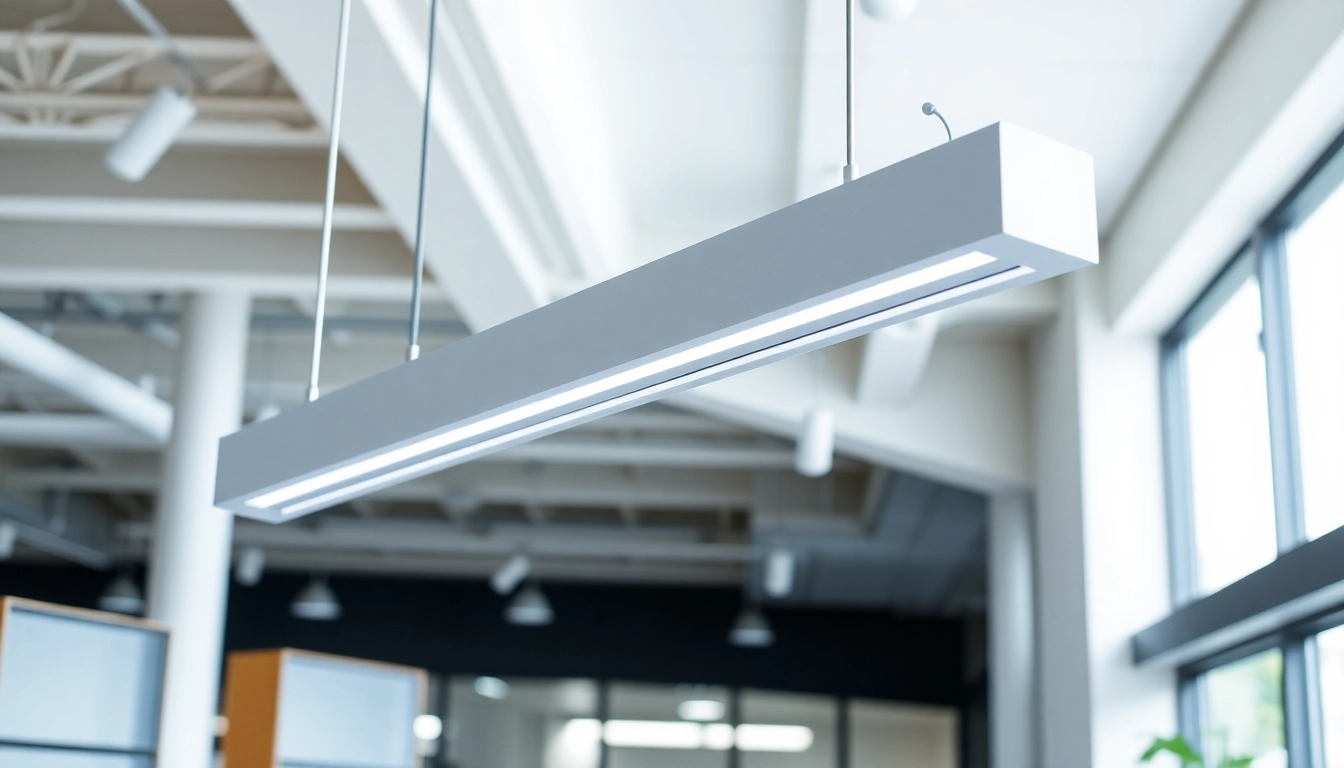 Bright LED Batten Fixture illuminating a modern office workspace with sleek design.