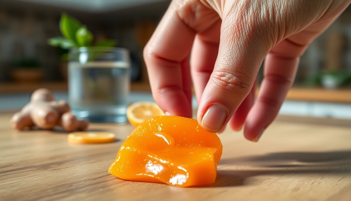 Indulge in Ginger Candy for Nausea while experiencing its vibrant ginger flavor and natural health benefits.