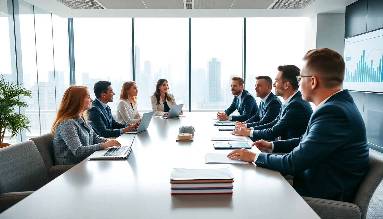 Team of Quickplus Business Consultants collaborating in a modern office environment.