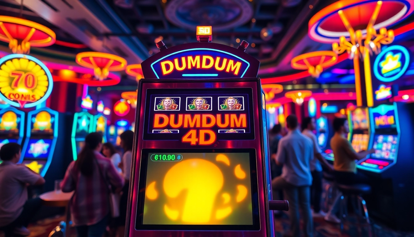 Menangkan permainan menarik di Dumdum 4D slot dengan suasana kasino yang energik.