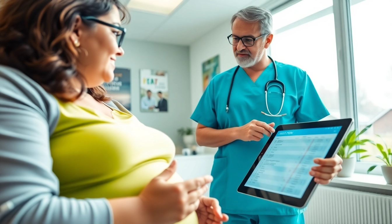 Healthcare provider assists a patient in Medical Weight Loss program with a personalized approach.