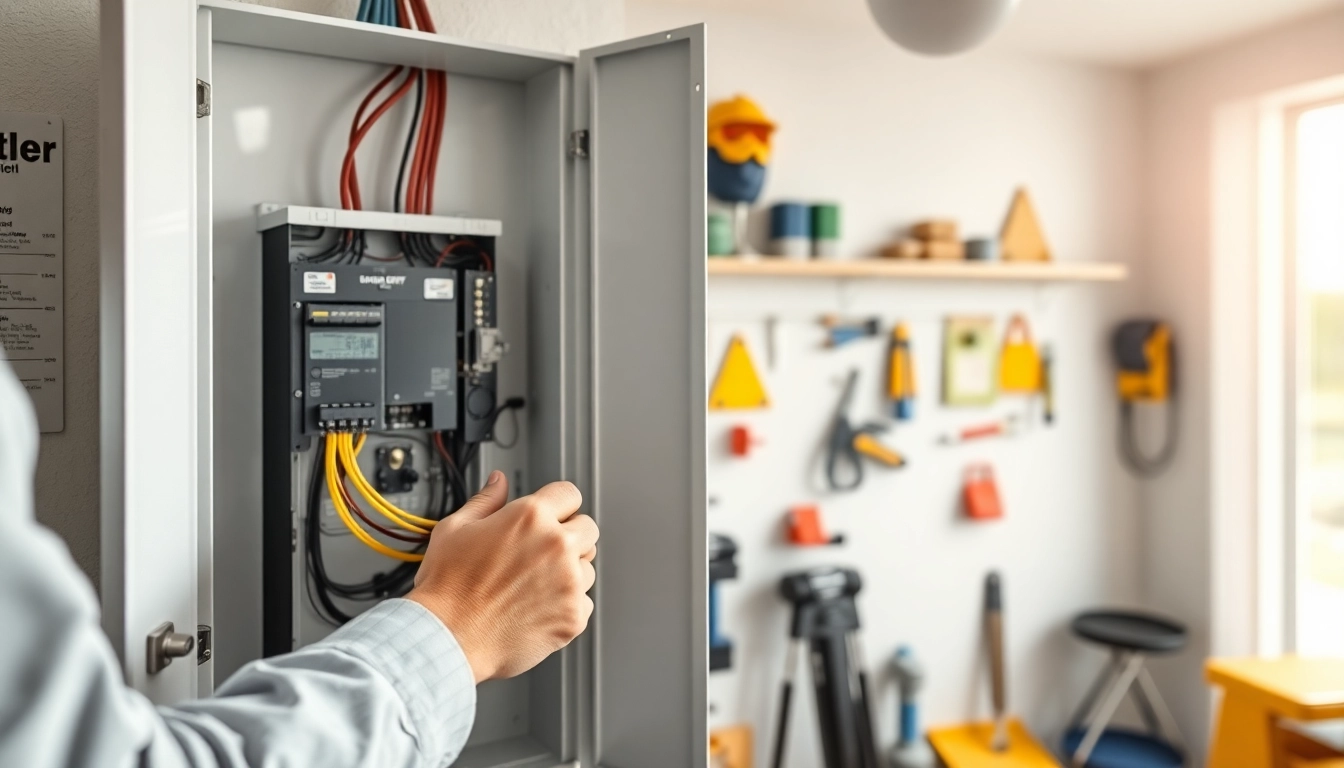 Install an Electrical Panel with an electrician hands-on in a modern utility room