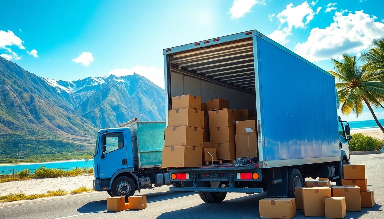 Movers assisting with Moving from Alaska to Hawaii, showcasing contrasting landscapes.