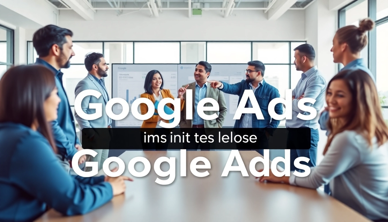 Team discussing google ads edmonton strategies during a marketing meeting, showcasing analytics data.