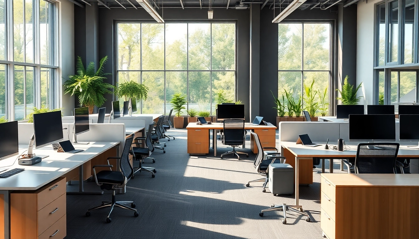 Werkplekbeheer in een moderne kantooromgeving met flexibele werkplekken en technologie.