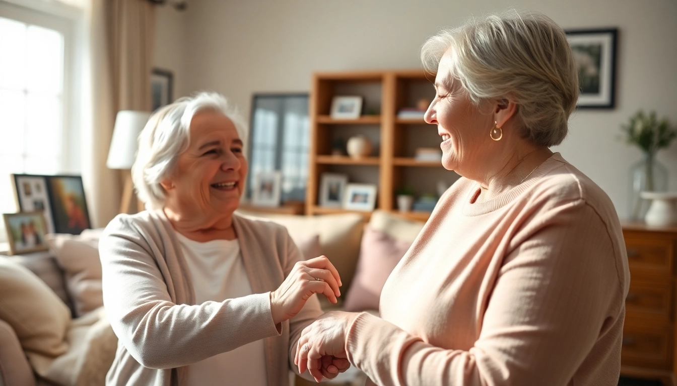 Caring senior caregivers austin tx support and connect with elderly clients in a warm home environment.